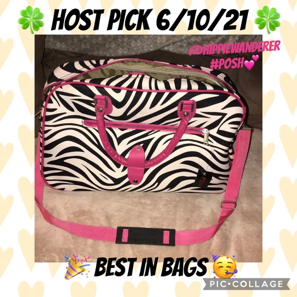 Pink with Zebra striped luggage NEW - Picture 6 of 6